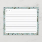 花の葉の花卉植物パターン レシピ カード (裏面)