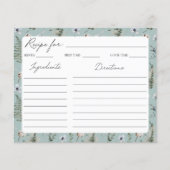 花の葉の花卉植物パターン レシピ カード (正面)