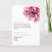 花の葬儀追悼式次第 折りたたみ式 プログラム (裏面)