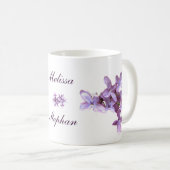 花の薄紫の花の結婚 コーヒーマグカップ (正面右)