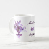 花の薄紫の花の結婚 コーヒーマグカップ (正面左)