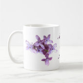 花の薄紫の花の結婚 コーヒーマグカップ (左)