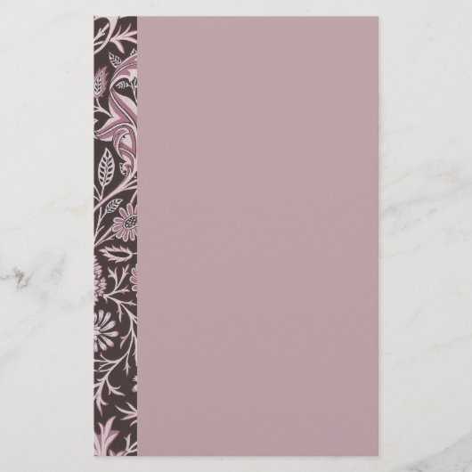 花の藤色およびチョコレート 便箋 (正面)