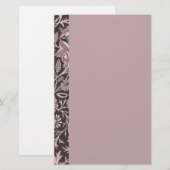 花の藤色およびチョコレート 便箋 (正面/裏面)