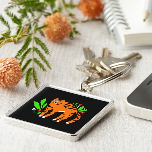 花の虎 キーホルダー (側面)