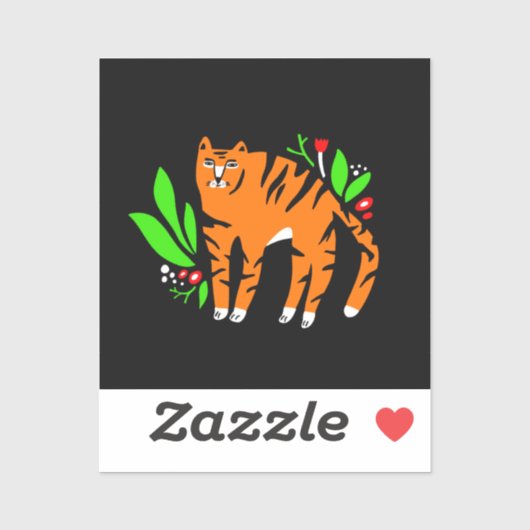 花の虎 シール (シート)