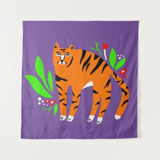 花の虎 タペストリー (正面)