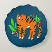 花の虎 ラウンドクッション (裏面)