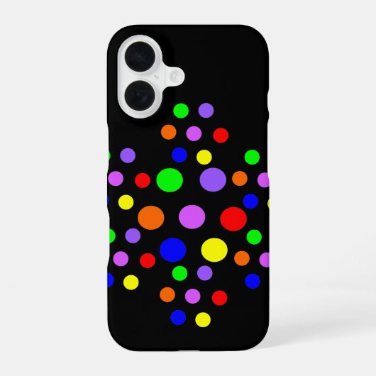 花の虹色スポット iPhone 16ケース (裏面)