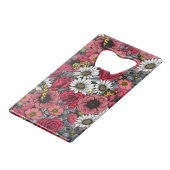 花の蛾は赤と灰色の混合 クレジットカード栓抜き (裏面アングル)