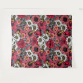 花の蛾は赤と灰色の混合 タペストリー (正面(横))