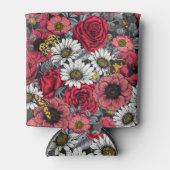 花の蛾は赤と灰色の混合 缶クーラー (正面)