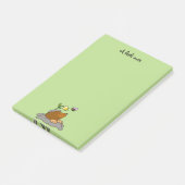 花の蜂が付いているかわいいモル漫画 ポストイット (アングル)