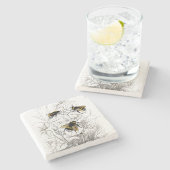 花の蜂をブンブンいう音 ストーンコースター (横)