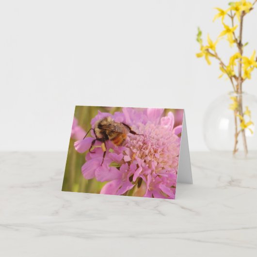 花の蜂 カード (黄色い花)