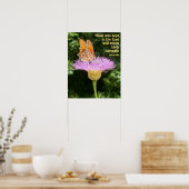 花の蝶とイザヤ書40:31 ポスター (キッチン)