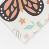 花の蝶と蜂 フリースブランケット (角)