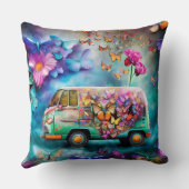 花の蝶と錆びた古いコンビのバン クッション (裏面)