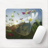 花の蝶のクローズアップ マウスパッド (マウス)