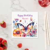 花の蝶ガールズバースデーパーティー スタンダードカクテルナプキン (インサイチュ)