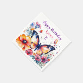 花の蝶ガールズバースデーパーティー スタンダードカクテルナプキン (角)