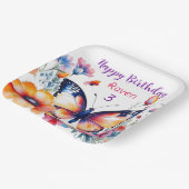 花の蝶ガールズバースデーパーティー ペーパープレート (傾斜あり)