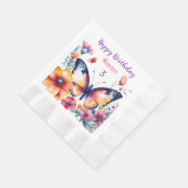 花の蝶ガールズバースデーパーティー 縁ありランチョンナプキン (角)