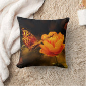 花の蝶着陸 クッション (ブランケット)