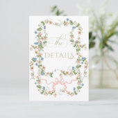 花の蝶結び ガーデン ラスティック エレガント フォト ウェディング エンクロージャーカード (スタンド正面)