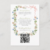 花の蝶結び ガーデン ラスティック エレガント フォト ウェディング エンクロージャーカード (裏面)