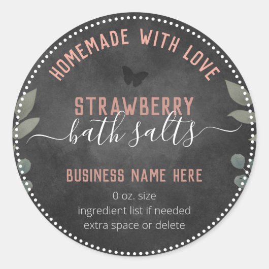 花の蝶 カスタム ビジネス バス ソルト ラウンドシール (正面)