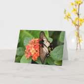 花の蝶 カード (黄色い花)
