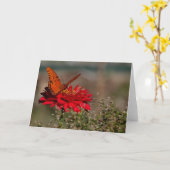 花の蝶 カード (黄色い花)