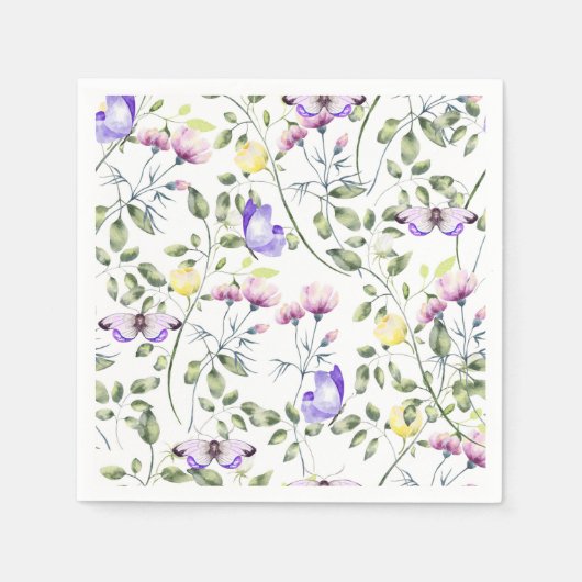 花の蝶 スタンダードカクテルナプキン (正面)