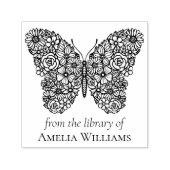 花の蝶　図書館より セルフインキングスタンプ (デザイン)