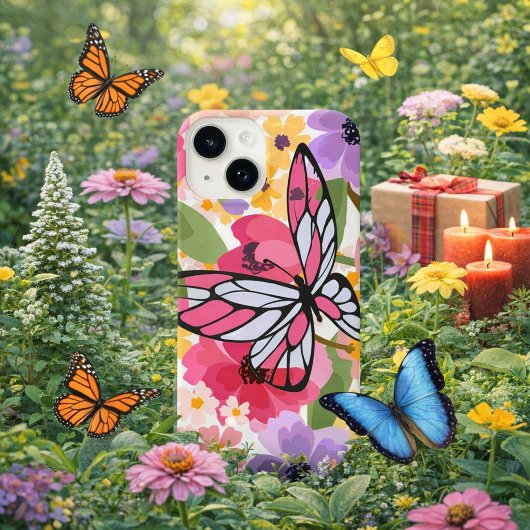 花の蝶 iPhoneケース