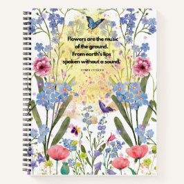 花の螺旋状手帳 ノートブック