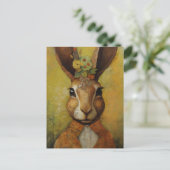 花の衣装を着たウサギ ポストカード (スタンド正面)