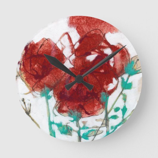 花の表現I ラウンド壁時計 (正面)