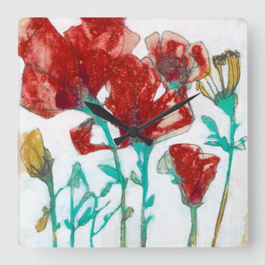 花の表現II スクエア壁時計 (正面)