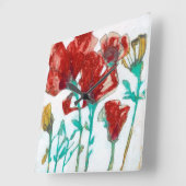 花の表現II スクエア壁時計 (傾斜)