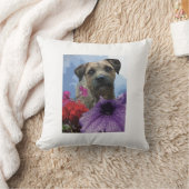 花の装飾用クッションの犬 クッション (ブランケット)