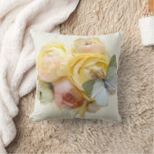 花の装飾用クッションの薄緑の蝶 クッション (ブランケット)