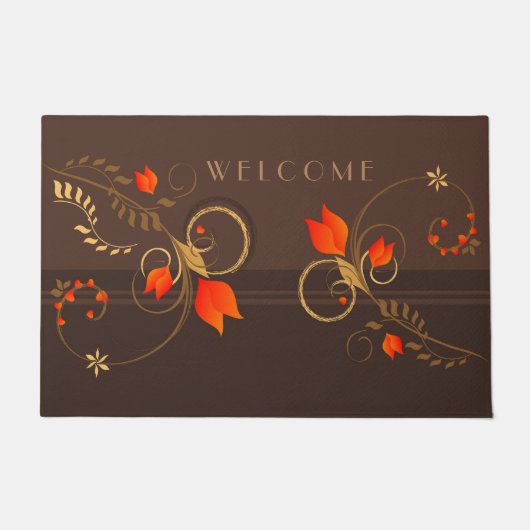 花の装飾 ドアマット (正面)