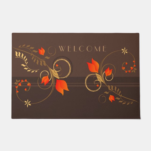 花の装飾 ドアマット (正面)