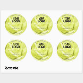 花の製品ラベル 黄色のバラとパームリーフのロゴ ラウンドシール (シート)