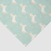 花の要素が付いている真新しい背景のユニコーン 薄葉紙 (詳細)