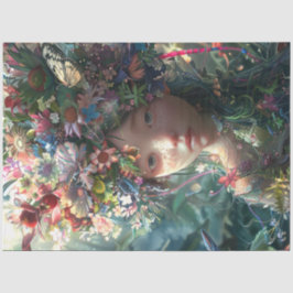 花の覆われた妖精の女の子の切り離し 薄葉紙