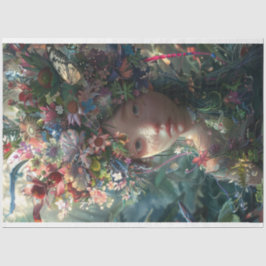 花の覆われた妖精の女の子の切り離し 薄葉紙