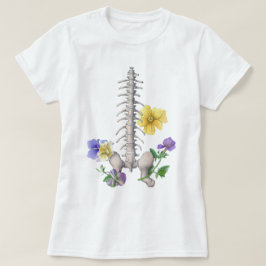 花の解剖学 - 脊椎・寛骨 Tシャツ